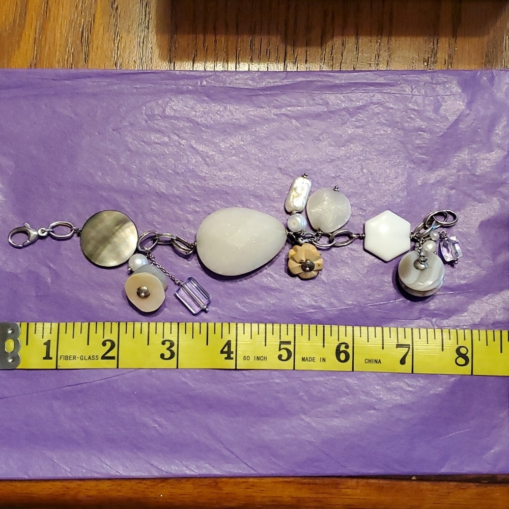 This snappy bracelet was custom made in St. Marten. The stones are Italian.